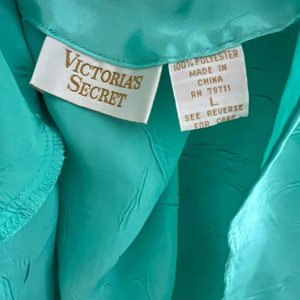 Vintage Victoria’s Secret Teal Slip Dress - Picture 3 of 3
